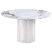 Load image into Gallery viewer, Acadia - Round Sintered Stone Top Dining Table - White