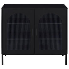Load image into Gallery viewer, Jess - 2-Door Arched Fluted Glass Accent Cabinet - Black