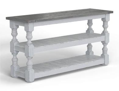 Stone - Sofa Table - Antiqued Ivory / Weathered Gray