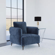 Load image into Gallery viewer, Lively - Chenille Upholstered Modern Track Arm Chair - Blue