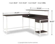 Load image into Gallery viewer, Dorrinson - White / Black / Gray - L-Desk with Storage