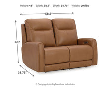 Load image into Gallery viewer, Tryanny - Butterscotch - Power Reclining Loveseat/ Adj Headrest