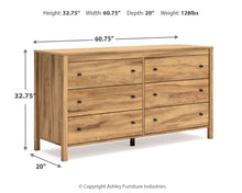 Load image into Gallery viewer, Bermacy - Light Brown - Six Drawer Dresser