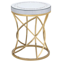 Load image into Gallery viewer, Elise - Round Mirror Top Stainless Steel End Table - Gold