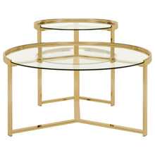 Load image into Gallery viewer, Delia - 2 Piece Round Glass Top Nesting Coffee Table