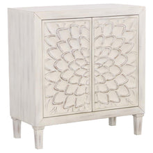 Load image into Gallery viewer, Clarkia - Accent Cabinet With Floral Carved Door - White