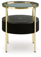Load image into Gallery viewer, Nedman - Black / Gold Finish - Accent Table With Speaker