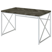 Load image into Gallery viewer, Grimma - Writing Office Desk - Rustic Gray And Chrome