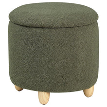 Load image into Gallery viewer, Valia - Faux Sheepskin Upholstered Round Storage Ottoman