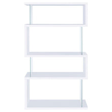 Load image into Gallery viewer, Emelle - 4-Shelf Glass Panel Bookshelf