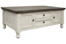 Load image into Gallery viewer, Stone - Cocktail Table With 4 Drawers - Antiqued Ivory / Weathered Gray