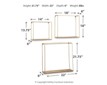 Load image into Gallery viewer, Efharis - Natural / Gold Finish - Wall Shelf Set (Set of 3)