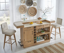 Load image into Gallery viewer, Escape - Dining Upholstered Swivel Barstool - Glazed Natural Oak Mirage Mist