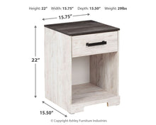 Load image into Gallery viewer, Shawburn - Whitewash / Charcoal Gray - One Drawer Night Stand