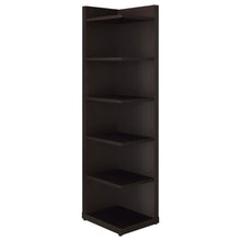 Load image into Gallery viewer, Alder - 6-Shelf Corner Bookcase - Cappuccino