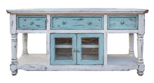 Load image into Gallery viewer, Aruba - TV Stand / Console With 3 Drawers And 2 Doors (Sky Blue) - Off White / Sky Blue
