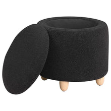 Load image into Gallery viewer, Valia - Faux Sheepskin Upholstered Round Storage Ottoman