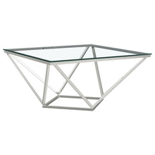 Load image into Gallery viewer, Brittania - Square Glass Top Geometric Coffee Table - Nickel