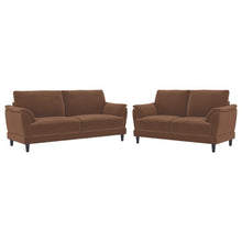 Load image into Gallery viewer, Selma - 2 Piece Velvet Upholstered Crescent Arm Sofa Set - Rust