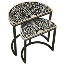 Load image into Gallery viewer, Zakiya - 2 Piece Demilune Nesting Table Set - Black And White