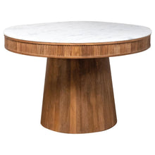 Load image into Gallery viewer, Ortega - Round Marble Top Wood Dining Table - Natural