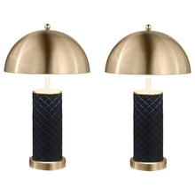 Load image into Gallery viewer, Ferris - Dome Quilted Table Lamp (Set of 2) - Black