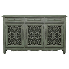 Load image into Gallery viewer, Madeline - 3-Drawer Scrollwork Accent Cabinet - Antique Green