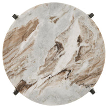 Load image into Gallery viewer, Noemie - Round Marble Top Accent Side Table - White And Gunmetal