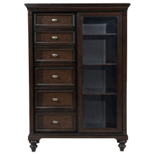 Load image into Gallery viewer, Andover - 6-Drawer Tempered Glass Door Chest - Dark Oak