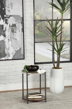 Load image into Gallery viewer, Noemie - Round Marble Top Accent Side Table - White And Gunmetal