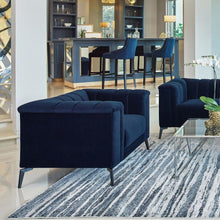 Load image into Gallery viewer, Chalet - Upholstered Tuxedo Arm Tufted Chair - Blue