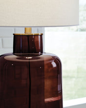 Load image into Gallery viewer, Mette - Brown / Gold Finish - Glass Table Lamp