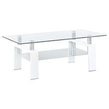 Load image into Gallery viewer, Dyer - 1-Shelf Rectangular Glass Top Coffee Table - White