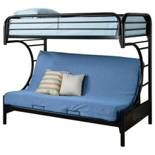 Load image into Gallery viewer, Montgomery - Metal Twin Over Futon Bunk Bed - Black