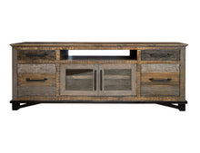 Load image into Gallery viewer, Loft Brown - 76&quot; TV Stand / Console With 2 Drawers / 4 Doors - Two Tone Gray / Brown