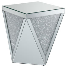 Load image into Gallery viewer, Amore - Square Mirrored Acrylic Crystal Side End Table - Silver