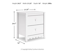 Load image into Gallery viewer, Hallityn - White - Two Drawer Night Stand