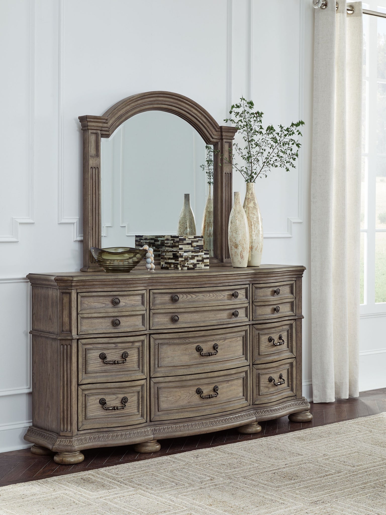 Ardenfield - Light Brown - Dresser And Mirror AMERICAN FURNITURE GALLERIES Ardenfield - Light Brown - Dresser And Mirror AMERICAN FURNITURE GALLERIES