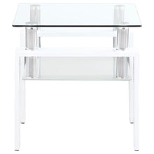 Load image into Gallery viewer, Dyer - 1-Shelf Square Glass Top Side End Table - White