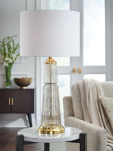 Load image into Gallery viewer, Bakersboro - Clear / Gold Finish - Glass Table Lamp