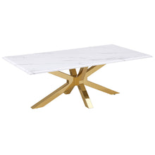 Load image into Gallery viewer, Visalia - Faux Marble Top Stainless Steel Coffee Table - Gold