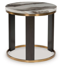 Load image into Gallery viewer, Jazmore - Brown / Brass Finish - Round End Table