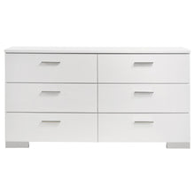Load image into Gallery viewer, Felicity - 6-Drawer Dresser - White High Gloss