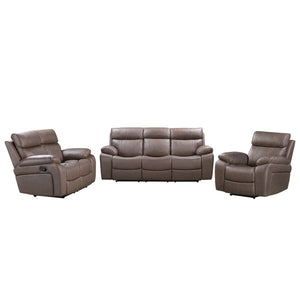 Theon - Manual Reclining Sofa Loveseat And Recliner - Stokes Toffee