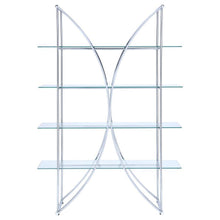 Load image into Gallery viewer, Larson - 4-Shelf Glass Bookshelf - Chrome