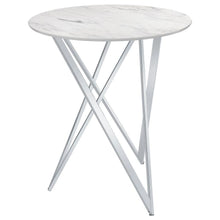 Load image into Gallery viewer, Bexter - Round Faux Marble Bistro Bar Table - Chrome