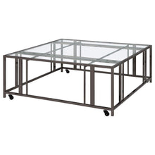 Load image into Gallery viewer, Adri - Square Glass Top Coffee Table With Casters