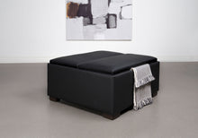 Load image into Gallery viewer, Paris - Upholstered Storage Ottoman With Tray - Black