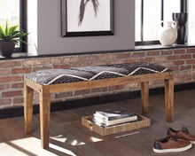 Load image into Gallery viewer, Lamont - Fabric Upholstered Accent Bench - Black And Natural