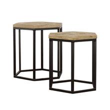 Load image into Gallery viewer, Adger - 2 Piece Hexagonal Nesting Tables - Natural And Black
